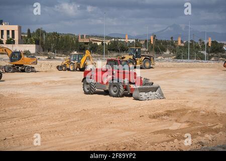 détails des machines d'excavation dans une construction d'urbanisation. bulldozer Banque D'Images