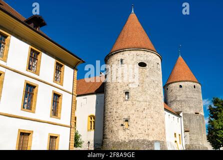 Château d'Yverdon-les-bains dans le canton de Vaud, Suisse Banque D'Images