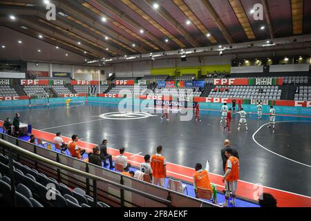 Seixal, Portugal. 12 avril 2021. Open View at UEFA Futsal Euro 2022 Group 8 qualification match entre la Norvège et le Portugal à Pavilhão Municipal da Torre da Marinha in Seixal.(score final: Norvège 1:7 Portugal) (photo de Bruno de Carvalho/SOPA Images/Sipa USA) crédit: SIPA USA/Alay Live News Banque D'Images