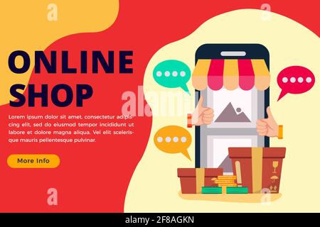 illustration vectorielle de bannière de concept de boutique en ligne Illustration de Vecteur