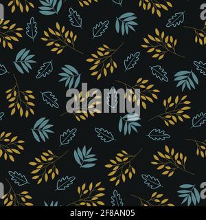 motif fleuri vectoriel sans couture avec plantes et fleurs abstraites. Convient aux textiles, au papier d'impression et d'emballage. Illustration de Vecteur