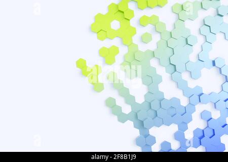Texture d'arrière-plan de couleur hexagonale. illustration 3d, rendu 3d Banque D'Images