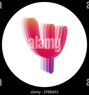 Logo vectoriel du psychologue. Symbole psi multicouche. Logo pour un site Web psychologique. Logo multicolore d'un psychothérapeute ou d'un psychanalyste. Illustration de Vecteur