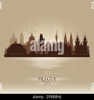 Prague illustration de la silhouette du vecteur de la ville tchèque Illustration de Vecteur