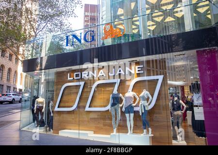 Lorna Jane magasin de vêtements dans le centre-ville de Sydney, Nouvelle-Galles du Sud, Australie Banque D'Images