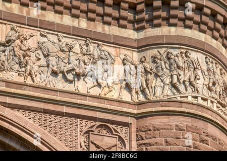 Détails de soldats et marins Memorial Arch, un mémorial américain de la guerre de Sécession à Bushnell Park, centre-ville de Hartford, Connecticut. Banque D'Images