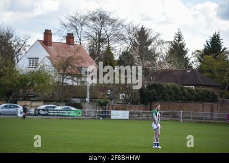 Vente, Angleterre - 11 avril 2021 - Josh Charnley (5) de Warrington Wolves pendant la coupe de défi de rugby Betfred Round 3 Swinton Lions vs Warrington Wolves au stade Heywood Road, sale, UK Dean Williams/Alay Live News Banque D'Images