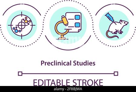Icône de concept des études précliniques Illustration de Vecteur
