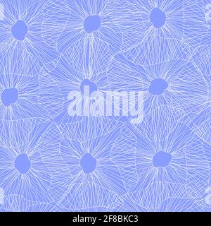 contour fleurs vectorisé sans couture motif floral transparent Banque D'Images