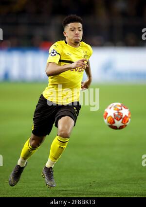 Photo du dossier datée du 05-03-2019 de Borussia Dortmund Jadon Sancho. Date de publication : le mardi 13 avril 2021. Banque D'Images