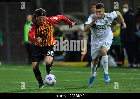 Perparim Hetemaj joueur de Sassuolo, pendant le match de la ligue italienne de football Serie A entre Benevento vs Sassuolo résultat final 0-1, match pla Banque D'Images