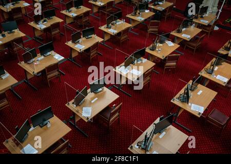 Vue sur l'ancienne bibliothèque de Guildhall, Londres, où se tient l'enquête sur l'attaque terroriste du Fishmongers Hall, à Londres, le 29 2019 novembre. Banque D'Images