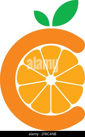 Lettre orange logo C icône vecteur concept graphique conception Illustration de Vecteur