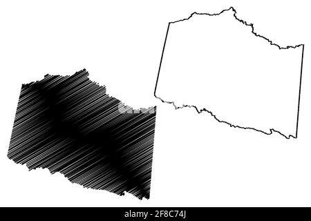 Comté de Lunenburg, Commonwealth de Virginie (comté des États-Unis, États-Unis d'Amérique, États-Unis, États-Unis, États-Unis) carte illustration vectorielle, scribble sketch Lunenburg m Illustration de Vecteur