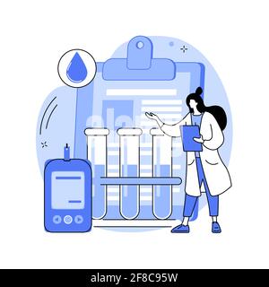 Illustration abstraite du vecteur de concept des résultats de l'examen du diabète. Illustration de Vecteur