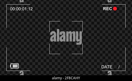 Icône de superposition du viseur vidéo. Modèle vectoriel de cadre de caméra moderne . Illustration de Vecteur
