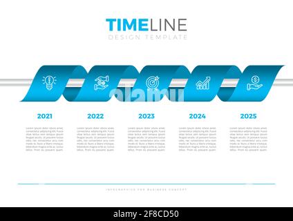 Icônes infographiques de la chronologie pour la visualisation des données d'entreprise. Illustration de Vecteur