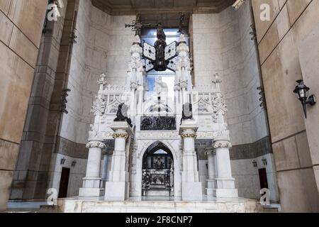 Saint-Domingue, République dominicaine - 11 janvier 2017 : l'intérieur du phare de Columbus, monument mausolée en hommage à Christophe Colomb Banque D'Images