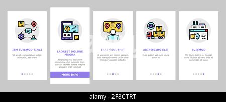 Gestion de la chaîne logistique icônes d'intégration définir le vecteur Illustration de Vecteur