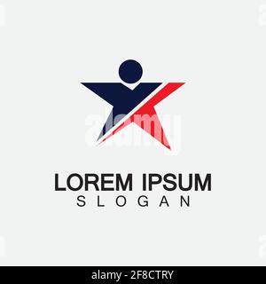 Résumé People logo design.fun People,sain People,sport,communauté People symbole illustration vectorielle Illustration de Vecteur