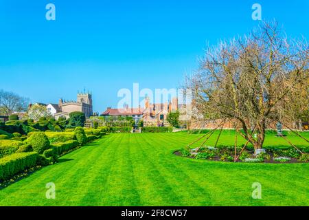 Vue sur les nouveaux jardins de Stratford-upon-Avon, Angleterre Banque D'Images