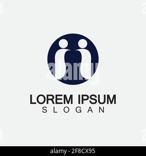 Résumé People logo design.fun People,sain People,sport,communauté People symbole illustration vectorielle Illustration de Vecteur
