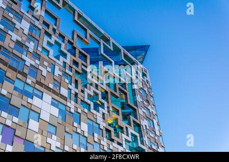 Détail du bâtiment Cube à Birmingham, Angleterre Banque D'Images