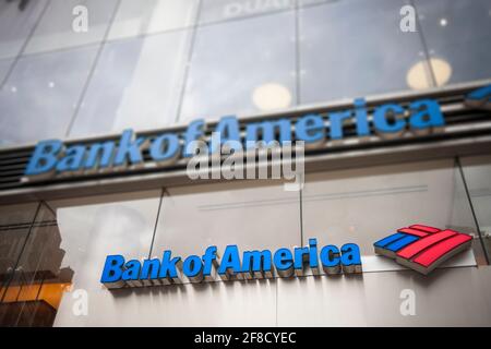 New York, États-Unis. 29 juillet 2017. Une succursale de Bank of America à New York le samedi 29 juillet 2017. (Photo de Richard B. Levine) crédit: SIPA USA/Alay Live News Banque D'Images