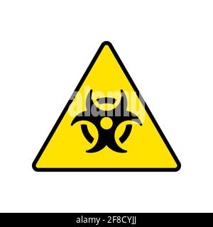 Symbole jaune du vecteur de danger biologique. Icône de danger biologique isolée sur fond blanc Illustration vectorielle EPS 10 Illustration de Vecteur