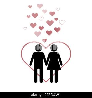 Couple traditionnel familial heureux. Illustration de Vecteur