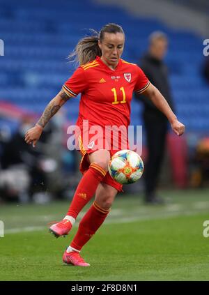 Natasha Harding au pays de Galles lors du match international féminin au Cardiff City Stadium, Cardiff. Date de la photo: Mardi 13 avril 2021. Voir PA Story SOCCER Wales Women. Le crédit photo devrait se lire comme suit : David Davies/PA Wire. RESTRICTIONS : utilisation éditoriale uniquement, aucune utilisation commerciale sans le consentement préalable du détenteur des droits. Banque D'Images