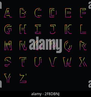 Design moderne en lettres majuscules latines, style minimaliste. Lettres de A à Z. Illustration vectorielle Illustration de Vecteur