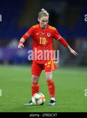 Jess Fishlock, pays de Galles, lors du match féminin international au Cardiff City Stadium, Cardiff. Date de la photo: Mardi 13 avril 2021. Voir PA Story SOCCER Wales Women. Le crédit photo devrait se lire comme suit : David Davies/PA Wire. RESTRICTIONS : utilisation éditoriale uniquement, aucune utilisation commerciale sans le consentement préalable du détenteur des droits. Banque D'Images