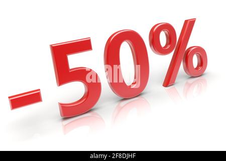 réduction de 50 % sur les ventes. image 3d Banque D'Images