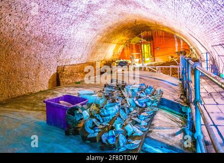 LIVERPOOL, ROYAUME-UNI, 6 AVRIL 2017 : intérieur des tunnels de Williamson à Liverpool, en Angleterre Banque D'Images