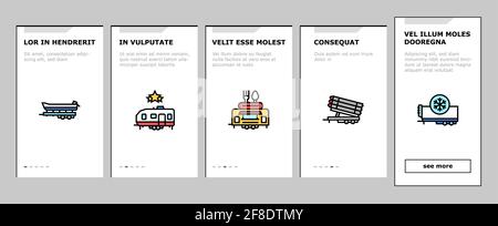 Vecteur de réglage des icônes d'embarquement pour le transport de remorque Illustration de Vecteur