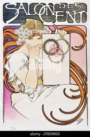 Salon des cent ad – Art nouveau d'Alphonse Mucha. 1897. Banque D'Images