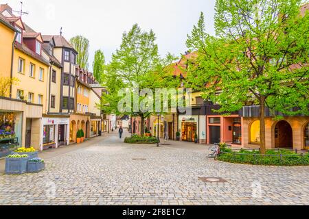 NURNBERG, ALLEMAGNE, 12 AVRIL 2017 : vue sur le trodelmarkt de Nurnberg, Allemagne. Banque D'Images