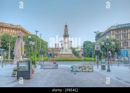 MILAN, ITALIE, 20 JUILLET 2019 : statue de Giuseppe Garibaldi à Milan, Italie Banque D'Images