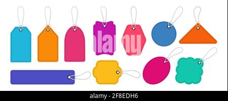 Ensemble de modèles de vente d'étiquettes de prix de couleur. Grande vente, offre spéciale. Bannière des autocollants de prix publicitaires, collection de prix promotionnels. Étiquettes de rabais texturées en carton d'époque. Illustration vectorielle isolée Illustration de Vecteur