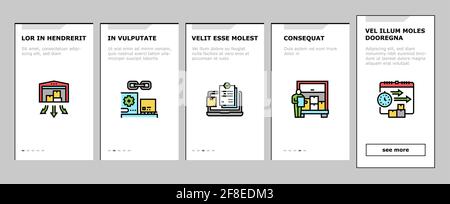 Vecteur de définition des icônes d'intégration du processus d'approvisionnement Illustration de Vecteur