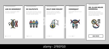 Génie génétique Onboarding Icons Set Vector Illustration de Vecteur