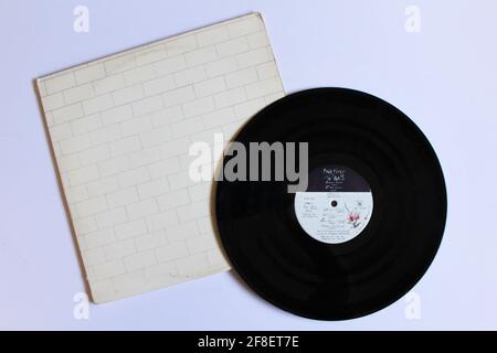 Art rock, groupe de rock progressif et pop progressif, album de musique Pink Floyd sur disque vinyle LP. Intitulé: Le mur Banque D'Images