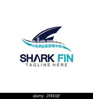 Modèle de dessin vectoriel du logo de l'aileron de requin.modèle de logo Shark-illustration vectorielle Illustration de Vecteur