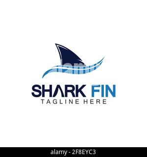 Modèle de dessin vectoriel du logo de l'aileron de requin.modèle de logo Shark-illustration vectorielle Illustration de Vecteur