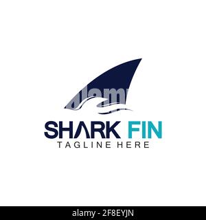 Modèle de dessin vectoriel du logo de l'aileron de requin.modèle de logo Shark-illustration vectorielle Illustration de Vecteur