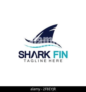 Modèle de dessin vectoriel du logo de l'aileron de requin.modèle de logo Shark-illustration vectorielle Illustration de Vecteur