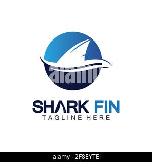 Modèle de dessin vectoriel du logo de l'aileron de requin.modèle de logo Shark-illustration vectorielle Illustration de Vecteur