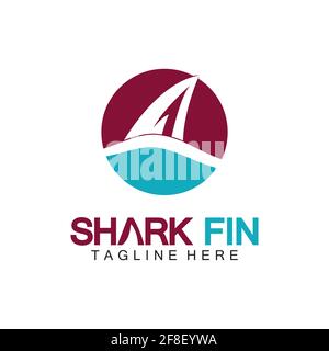 Modèle de dessin vectoriel du logo de l'aileron de requin.modèle de logo Shark-illustration vectorielle Illustration de Vecteur