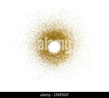 Cadre rond doré ou étincelant avec centre vide. Cercle brillant doré Banque D'Images
